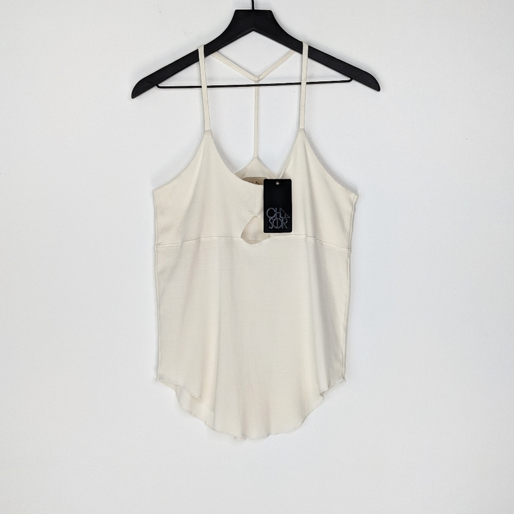 Chaser Bone Baby Rib Spaghetti Shirttail Cami NWT - Picture 2 of 11